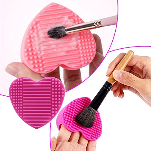 Dmquanlian Makeup Brush Brush mais limpa Bruscos de maquiagem em forma de coração Ponto de limpeza com orifícios Tanta