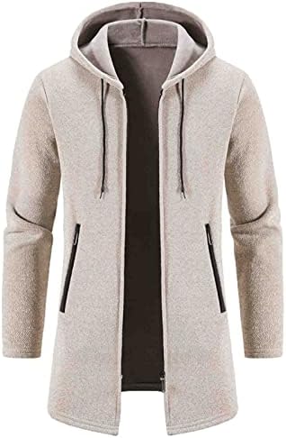 Jackets de Cardigan de suéter longo de Beuu, 2022 Novo Mens zíper maconha Slim Fit Tunic Casa