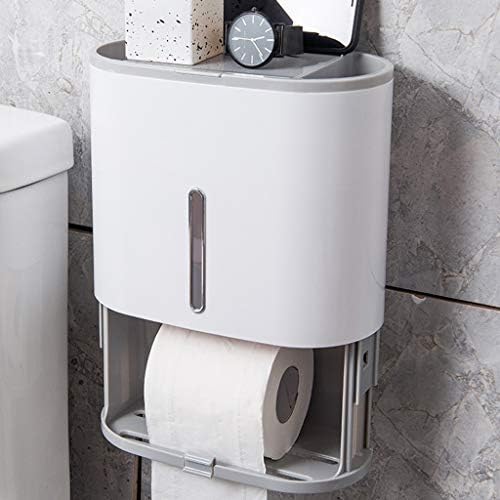 Caixa de lenço de papel do banheiro smljlq, suporte de papel higiênico, bandeja de vaso sanitário, tubo de papel à prova d'água sem soco