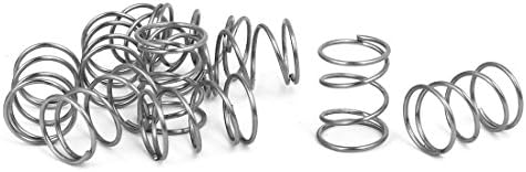 Aexit 0,8mmx11mmx15mm 304 Springs aço inoxidável Compressão Springs Silver Compression Springs Tone 10pcs