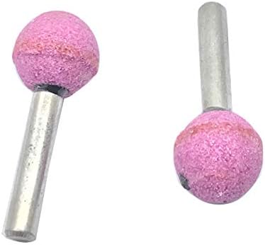 2pcs rosa bola de haste rosa em forma de abrasiva montada na roda de moagem de gaiola de cerâmica Roda de rebarbador