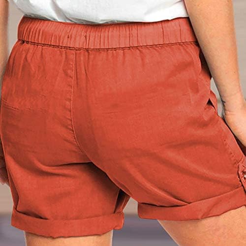 Seaintheson shorts femininos de cintura alta, calça de cordão confortável da cintura