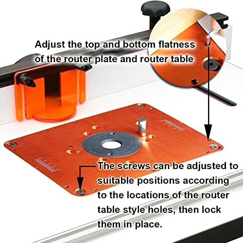 O'Skool Precision Aluminum Router Table Insert Plate, modelos de roteador com adaptados pré-perfurados a vários roteadores de modelo