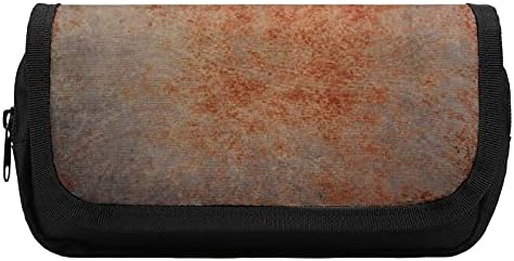Abstract Brown Brown Rust Cor-camada dupla camada de lápis bolsa cosmética para escola de escritório