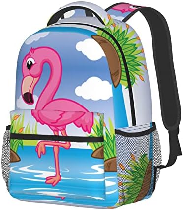 Mochilas de computador de computadores da escola de flamingo rosa para meninos meninas viagens para caminhada de camping Daypack
