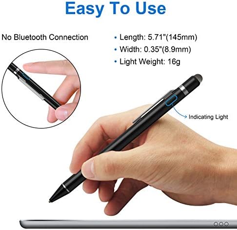 Canetas de caneta para telas de toque, Nthjoys Universal Fine Point Stylus para iPad, iPhone, Samsung, iOS/Android Smart Phone e outros tablets, lápis de caneta de estilista ativa para escrever/desenho preciso