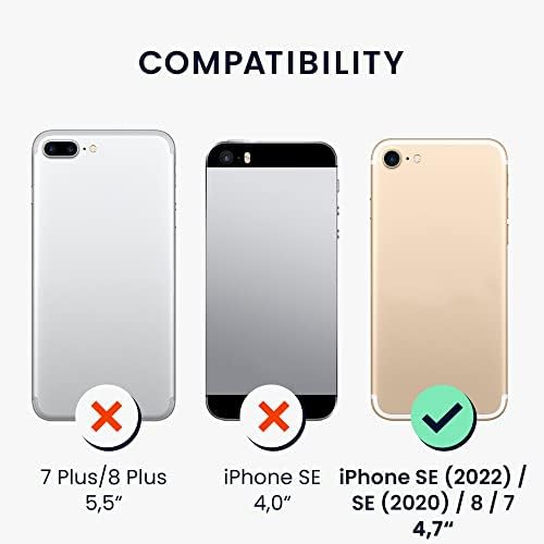 Caixa Kwmobile Compatível com Apple iPhone SE / iPhone SE / iPhone 8 / iPhone 7 - Case em acabamento fosco suave com proteção contra a câmera - amarelo liso