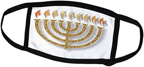 3drose tnmgraphics judeu - aparência de ouro brilhante - Menorah - máscaras faciais