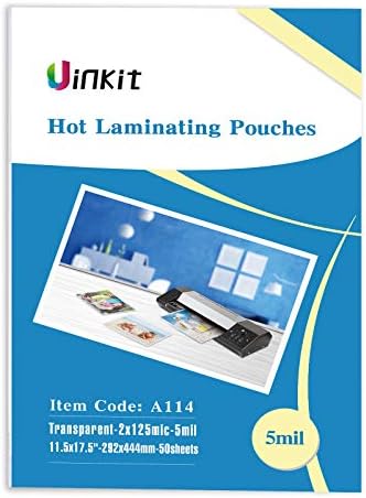 Bolsas de laminação térmica quente de Uinkit 5mil de espessura para proteção extra 11,5x17,5 polegadas folhas de laminação para documento selado 11x17inChes