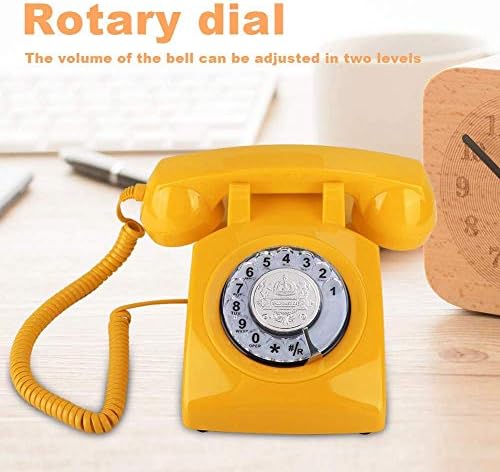 Design Retro Design DeKtop Telefone, clássico Dial rotativo antiquado Vintage Telefone fixo para meninas decoração