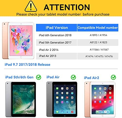 Caso de crianças simples para iPad 9.7 6/5ª geração 2017/2018, prova de choque leve à prova de choque de peso