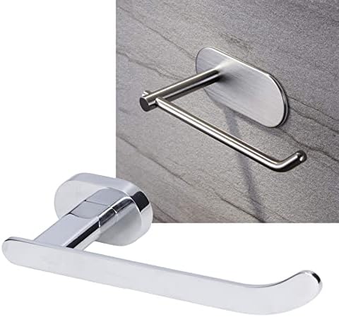 Suporte de papel higiênico Suanq, suporte de papel higiênico de montagem na parede para banheiro e banheiro, prata