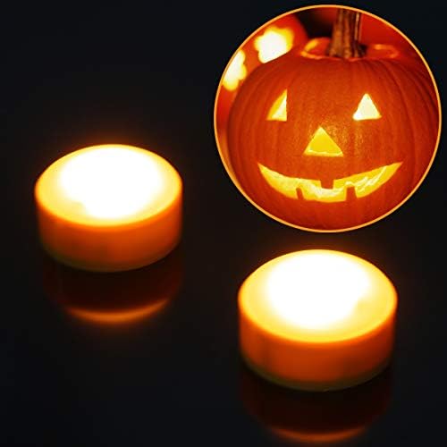 [2-Pack] Luzes de abóbora LED de Halloween com remoto e temporizador, Bateria operada por bateria Light Jack-O-Lantern para
