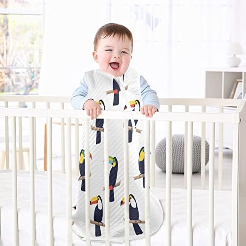 Vvfelixl Tropical Pattern Toucans Baby vestível cobertor, saco de dormir de transição para bebês, saco de sono para bebês recém-nascidos, traje de sono para criança de 6 a 12 meses