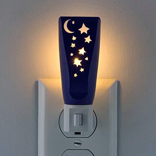 Luzes à noite, lua e estrelas, luz noturna LED, plug-in, manual liga/desliga, listada por UL, ideal para quarto,