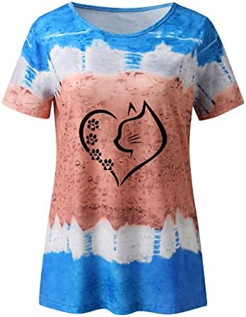 Camiseta de dente de leão para mulheres gradiente vintage de verão impressão de tinta impressão regular blusa redonda no pescoço redondo mangas curtas top