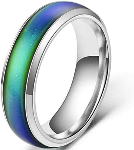 Jude Jewellers de 4 mm de aço inoxidável Temperatura de cor sensorial alteração da aliança de casamento anel de humor