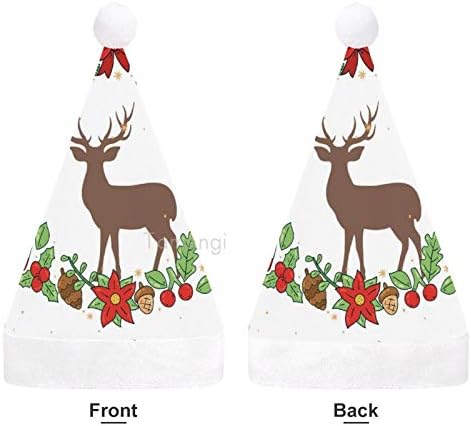 Chapéu de Papai Noel de Natal, gravata borboleta deixa o chapéu de feriado de Xmas para adultos, com conforto unissex, chapéus de Natal para o ano novo festivo para festas de festas