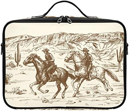 Kigai Western Desert Cowboy Viagem Bag de maquiagem Large Caso de maquiagem Case profissional Organizador de bolsa de cosméticos