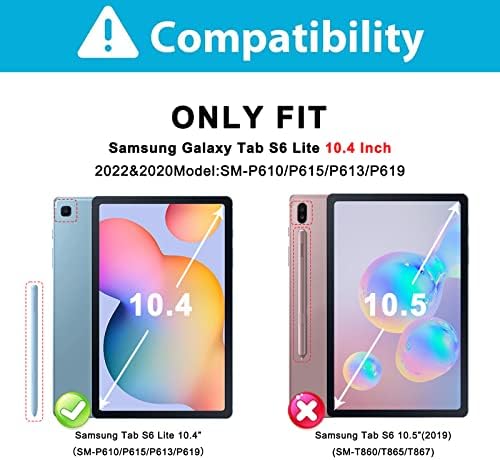 Batyue Samsung Galaxy Tab S6 Lite Case 10,4 polegadas 2022/2020; Tampa robusta protetora com porta -lápis, suporte giratório de 360 ​​°; Para crianças, meninos, meninas - azul congelado