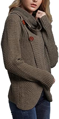 Suéteres femininos para treinar moda malha de pescoço alto de manga comprida tamanho grande suéter solto casual