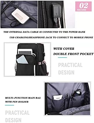 MQUN Backpack Laptop Bag Bag Men Mulheres com carregamento USB e fone de fone de ouvido Backpack Casual Mackpack Outdoor Backpack