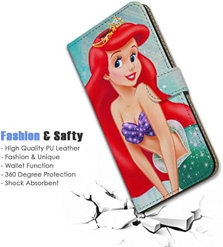 Para iPhone 12 Pro Max, capa de capa de carteira de flip de flip, A24593 Little Mermaid 24593