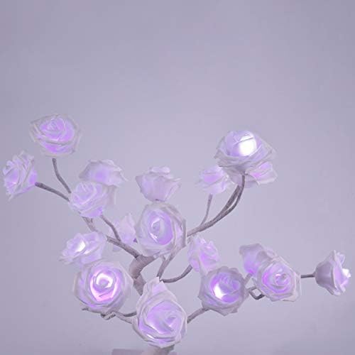 Lâmpada de roseira para menina, Cute Room Decoração Purple 24eds Flor Rose Tree Light Gift For Women Adolesce