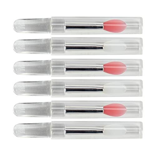 Teoni mini escova de lábios de silicone com tampa, pincéis de aplicador de batom, escovas de maquiagem multifuncionais, ferramenta de cosméticos de varinhas de brilho labial, 6pcs