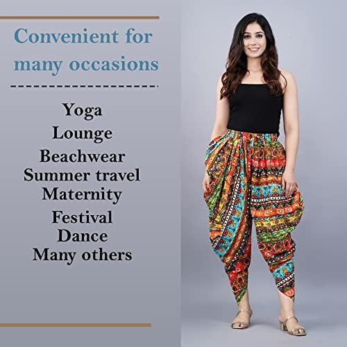 Banas relaxadas calças de ioga para mulheres fitness ativo desgaste e dança de dança Dhoti calças