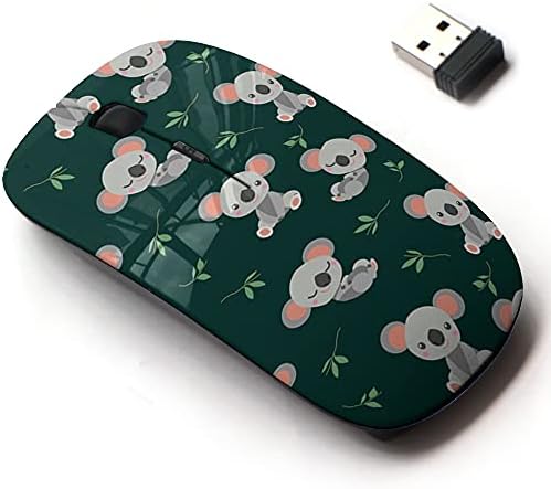 2.4g mouse sem fio com design de padrões fofos para todos os laptops e desktops com receptor Nano - Koala Bear