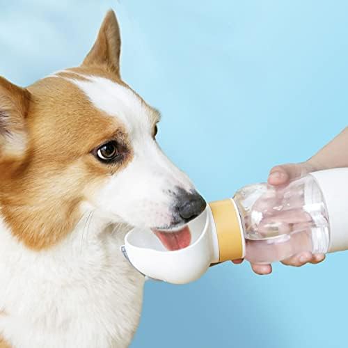Garrafa de água portátil de cachorro, dispensador de garrafa de água de 2 em 1 de estimação com recipiente de alimentos,