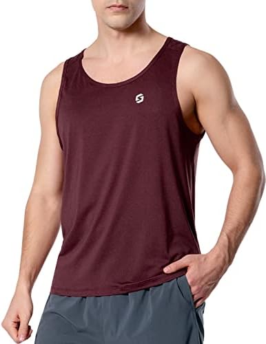 S Spowind Men's Quick Dry Running Tank Top - Athletic Workout Fitness Shirts sem mangas