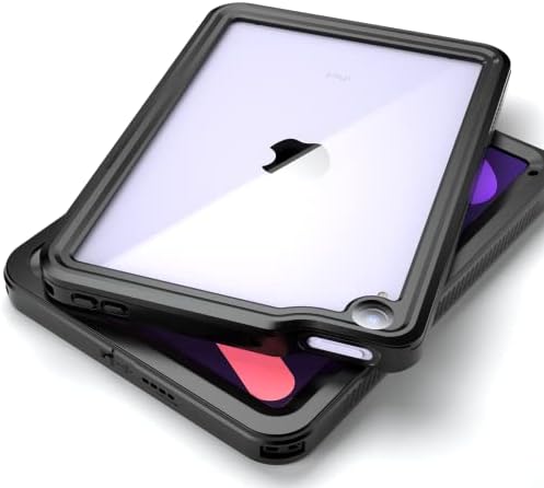 Caso à prova d'água Adirmi para iPad mini 6 2021, IP68 à prova de poeira IP68 à prova de poeira com protetor de tela embutido, cobertura de proteção de corpos integrados 360 ° com cordão e kickstand