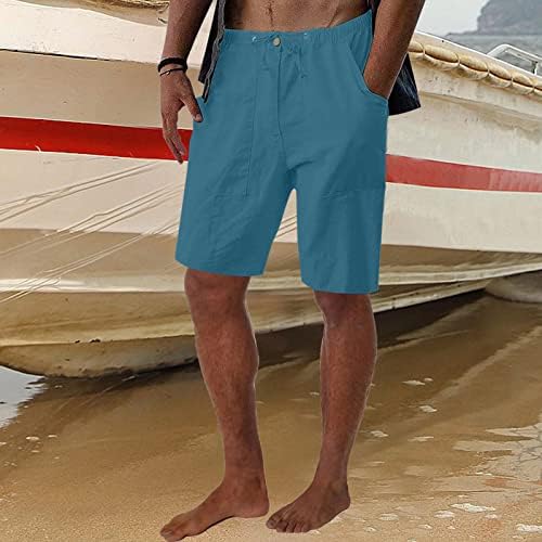 Masculino shorts de verão casual masculino de verão casual sólido curto -calça curta calça curta calça bolso de bolso de