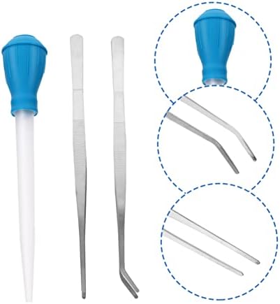 IPETBOOM Aquário Water Changer 6 PCS alimentador de pinças de metrô inoxidável alimentação Ferramenta de cobra Kit Lizard Kit com manual aquático Siphon para limpar a limpeza de plantas de água de pinças de coral e conta -gotas