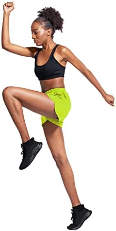 Baleaf Women's 3 Running Athletic Shorts Quick Dry Gym Shorts com bolsos