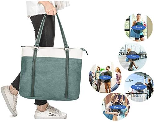 Wxnow feminino laptop saco de sacola de lona bolsa de bolsa de bolsa