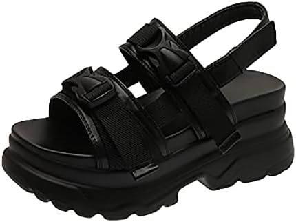 Sandálias de vyozi confortbale de pé aberto fivela tornozelo alpargelas de alpargelas planas sandálias casuais casuais