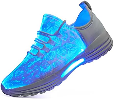 DIYJTS Liderou sapatos iluminados para homens, mulheres, sapatos de fibra óptica leve, tênis luminosos piscando para festivais,