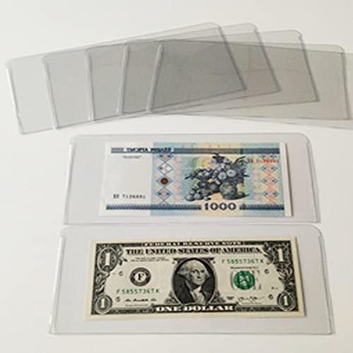 Iuaqdp 200 peças Pedras Limpa de papel Protetor de dinheiro Bolsa Dóla do dólar, Coleção de moeda Coleta de manga plana