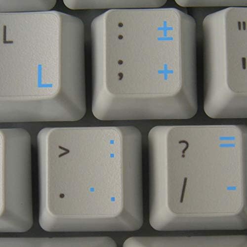 Adesivos de teclado holandês com fundo transparente de letras azuis