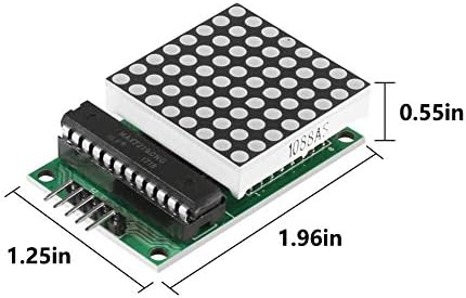 ACEIRMC 4PCS MAX7219 MODULO DE MATRIXA DE MATRIXA DOT Módulo de controle de chip único LED Kit DIY para Arduino com linha