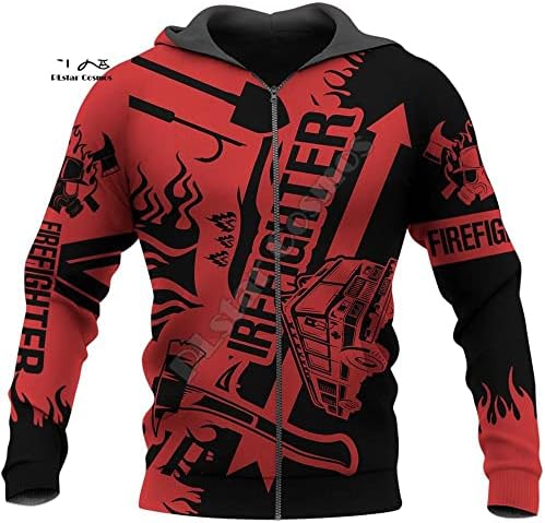 Bombeiros de bombeiros impressos em 3D Fire Hero Harajuku Streetwear Men/Women Funny/Zip Hoodies/Sweetshirts/Jackets