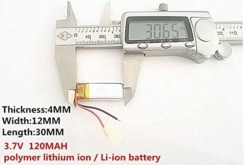 2PCS 401230 3,7V Bateria de Polímero de 120mAh com PCM recarregável