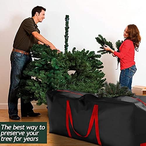 Armazenamento de decoração de férias, rolando árvore de natal Stand com zíper duplo alto artificial desmontado árvores sacos de armazenamento