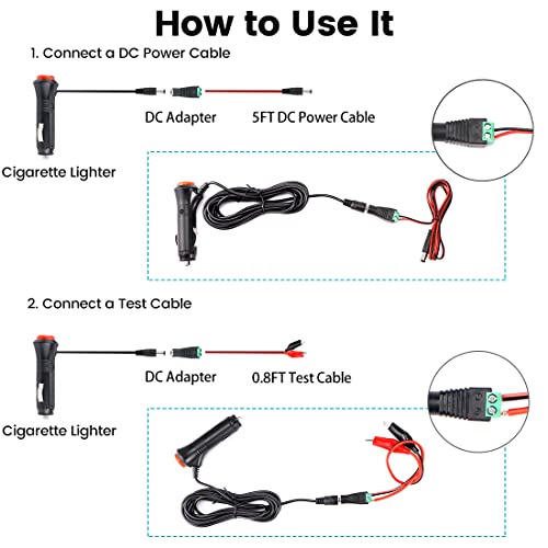 Cigarro Greenyi isqueiro para câmera de backup de carros, monitor, DVR, DVD, alto -falante Bluetooth, GPS, laptop, CIG de 12V