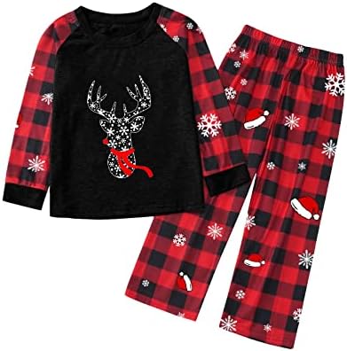 Pijamas de Natal para Família com roupas de cães Roupfits Christmas Snowflake Deer