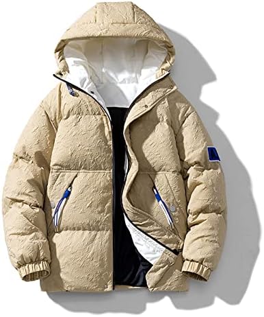 Para homens de inverno personalizado longo, além de algodão e jaqueta grossa de moda solta, jaqueta com capuz para homens