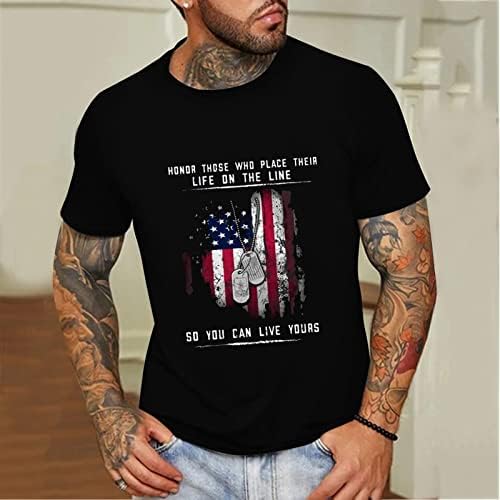 BEUU Mens Soldado Manga curta T-shirts patrióticos, verão American Flag Print Crewneck Day Casual Tee Tops